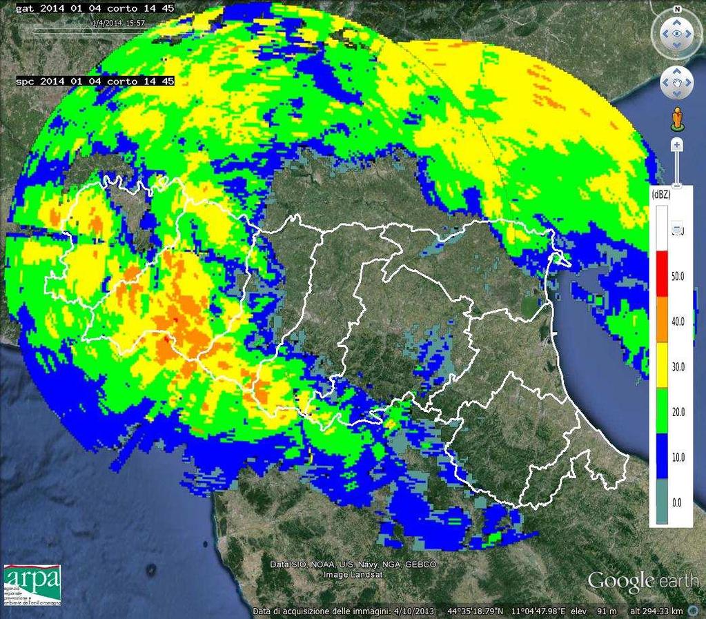 Figura : Mappe di riflettività de // alle : (in alto a sinistra) alle :3 (in