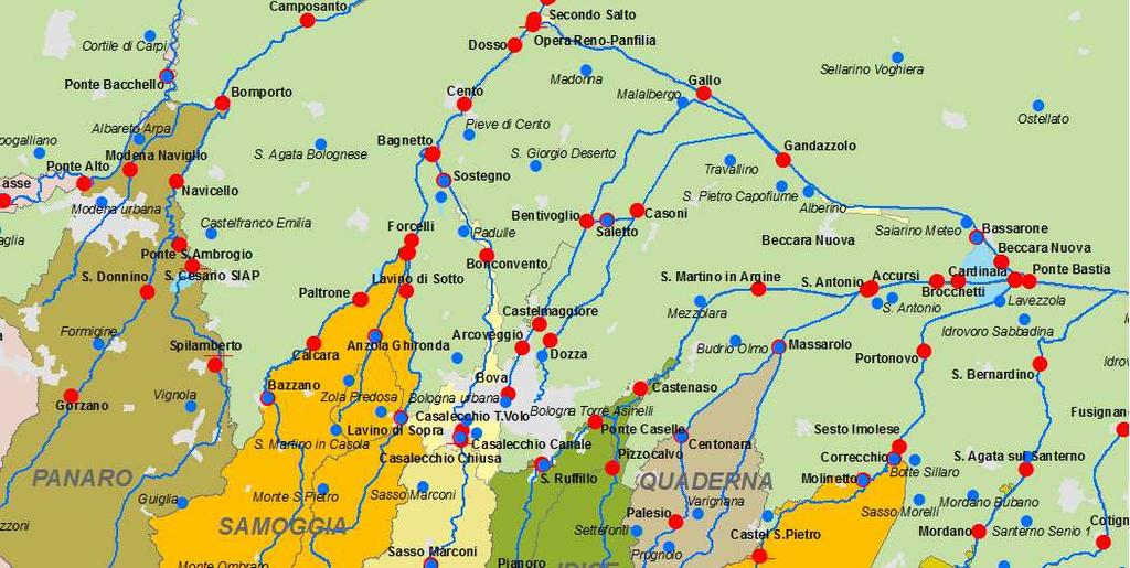 . La piena del fiume Reno La piena del fiume Reno è stata la più importante tra quelle che l evento pluviometrico in esame ha generato sui bacini della Regione Emilia Romagna.