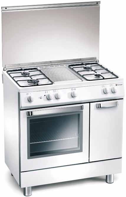 CUCINE EXTRALUSSO 80x50x85 Vano ripostiglio Coperchio autofrenato ADS Forno Eco-A D 822 NWS 041094287 Vano ripostiglio Forno gas con termostato e