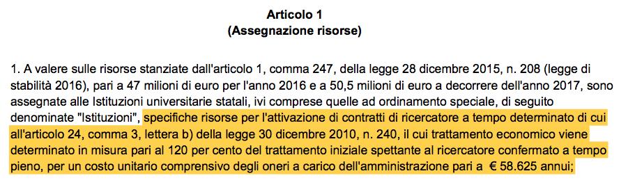 Facciamo un po di conti Lo stipendio di un RTD-B è di circa 58.