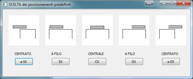 Posizione del Foro : Centrato a SX Centrato perfettamente rispetto il fianco sinistro del modulo; A filo SX Tutto spostato a sinistra,