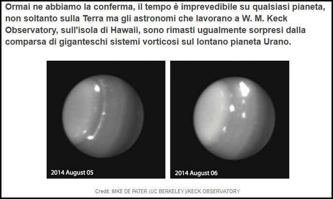 L atmosfera di Urano era gia disastrata nel 2014