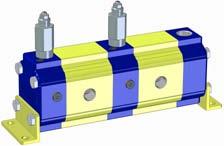 DIVISORE DI FLUSSO Serie "RV" linea Rondine RV-2V Divisore di Flusso con valvole di rifasamento e anticavitazione indipendenti per ogni singolo elemento DRENAGGIO ESTERNO DRENAGGIO INTERNO