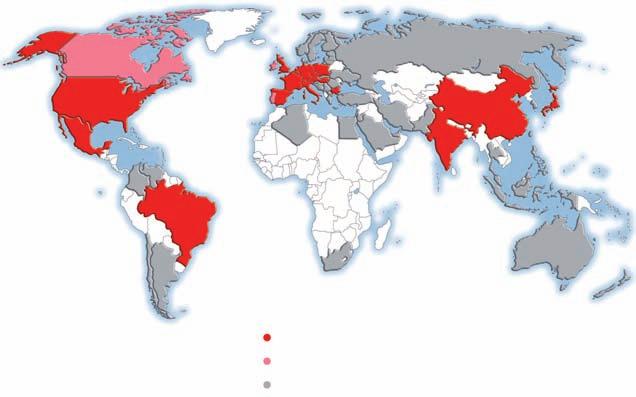 CERATIZIT worldwide CERATIZIT nel mondo Sedi produttive nelle tre grandi aree conomiche e una rete mondiale di filiali di vendita e partner commerciali garantiscono la vicinanza al cliente.