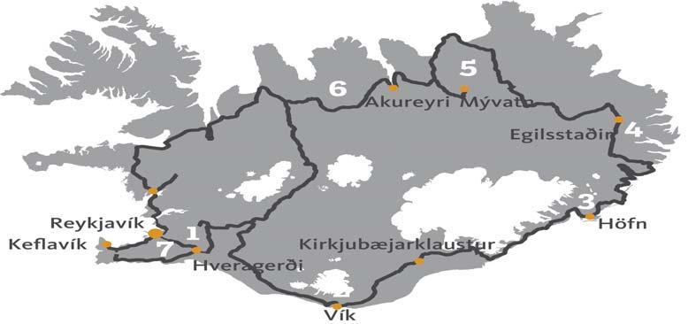 Fertili pianure agricole Fiumi glaciali Museo folcloristico Fiordo "delle balene" Chilometri approssimativi: 490 Km Viaggio attraverso la regione storica di Skagafjördur, conosciuta anche per i