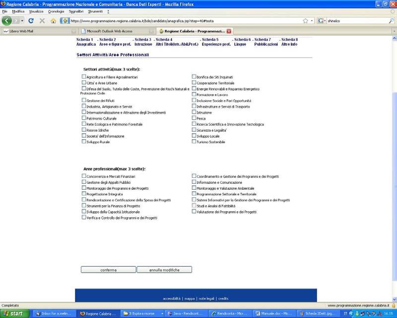 4.3.2. Modifica Curriculum Scheda n.2 Cliccando sul link Scheda 2 Aree e figure prof.