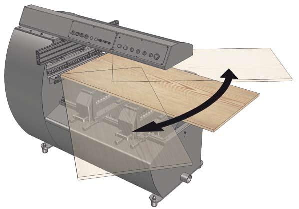 CARRYING STRUCTURE The carrying structure is characterized by the cradle frame and the anchorage of the guides to the frame, which consequently reduce the distance between the guides