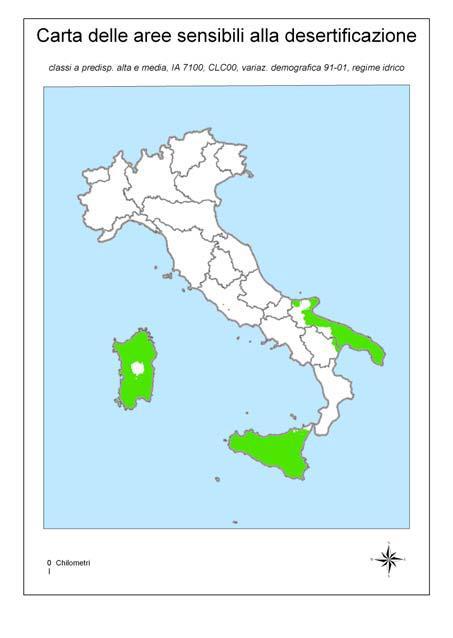 Le previsioni per l Italia (CRA-UCEA, 2005) Puglia, Sardegna, Sicilia sono già sotto effetto