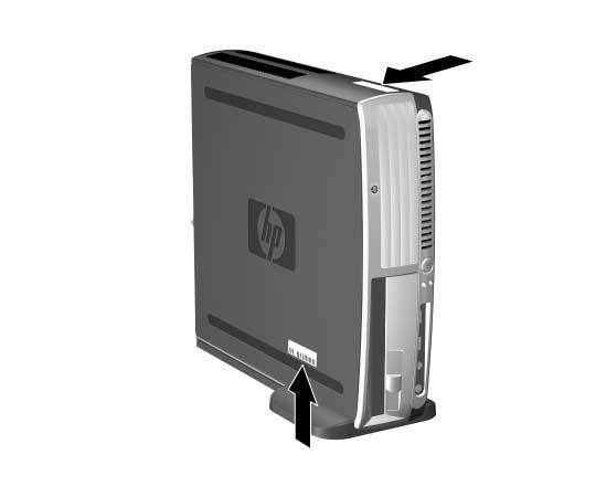 Caratteristiche del prodotto Posizione numero di serie e ID prodotto Ogni computer Ultra-Slim Desktop ha un numero di serie e un ID di prodotto univoci situati sul coperchio superiore del computer