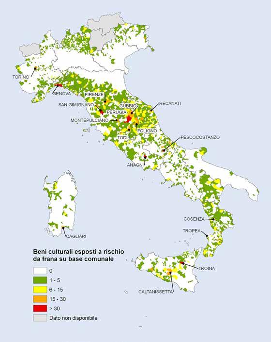 Fonte: Elaborazione ISPRA sulla base dell Inventario dei Fenomeni Franosi in Italia - Progetto IFFI (ISPRA) e della banca dati dei Beni