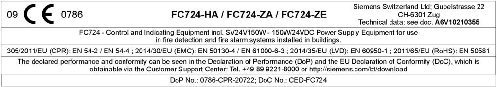 Dati tecnici Tensione di rete AC 115/230 V +10/-15 % Alimentazione elettrica 150 W Tensione di esercizio DC 21 28,4 V Corrente di esercizio Max.