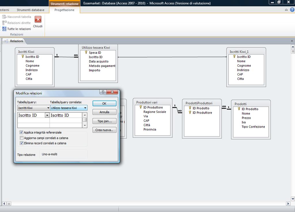 AM5 Database livello avanzato 15 Figura 5.11 Elimina record correlati a catena. AM5.2.2.6 Applicare, modificare join interni, join esterni.