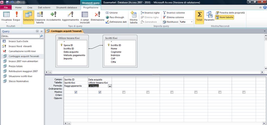 34 AM5 Database livello avanzato Riferimento al Sample Test AM5.1 Domanda n.