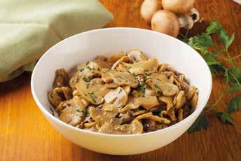 vegetale acqua e olio, senza aggiunta di amidi. Dal caratteristico colore dei funghi freschi e dal sapore intenso.