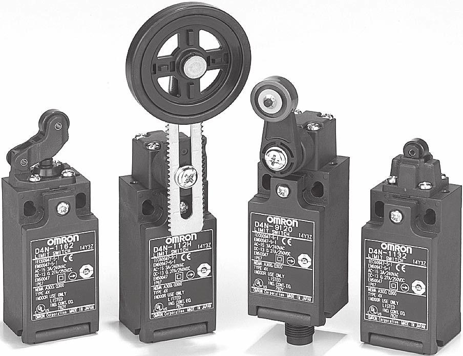 Finecorsa di sicurezza miniatura Linea completa di finecorsa di sicurezza compatibili con il diffuso finecorsa D4D e conformi agli standard internazionali La linea include modelli con tre contatti