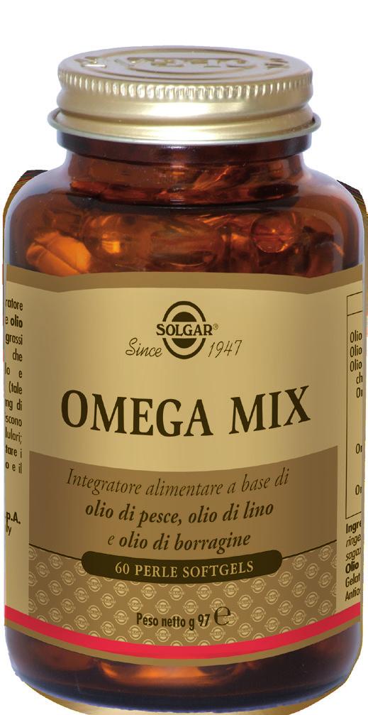 Desidero potermi mostrare agli altri con sicurezza OMEGA MIX OMEGA MIX è l integratore alimentare a base di olio di pesce, olio di semi di lino e olio di borragine, naturalmente ricchi di acidi