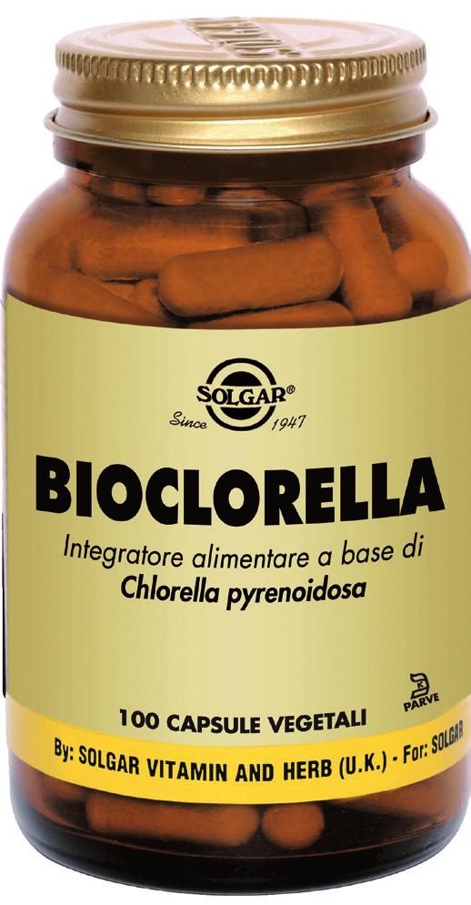 BIOCLORELLA BIOCLORELLA è l integratore alimentare a base di alga Clorella coltivata in aree non contaminate e liofilizzata mediante un procedimento che frantuma le pareti cellulari permettendo così