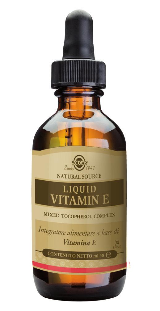 LIQUID VITAMIN E LIQUID VITAMIN E è l integratore alimentare a base di Vitamina E naturale in forma liquida utilizzabile mediante contagocce.