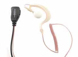 PJD130X Proxel Prof. Rubber Earhook Earphone with Microphone and PTT, Shielded Black or Transparent Cable PJD130X Proxel MicroAuricolare Prof. con Supp. in Gomma Lattice e Cavo Sch.