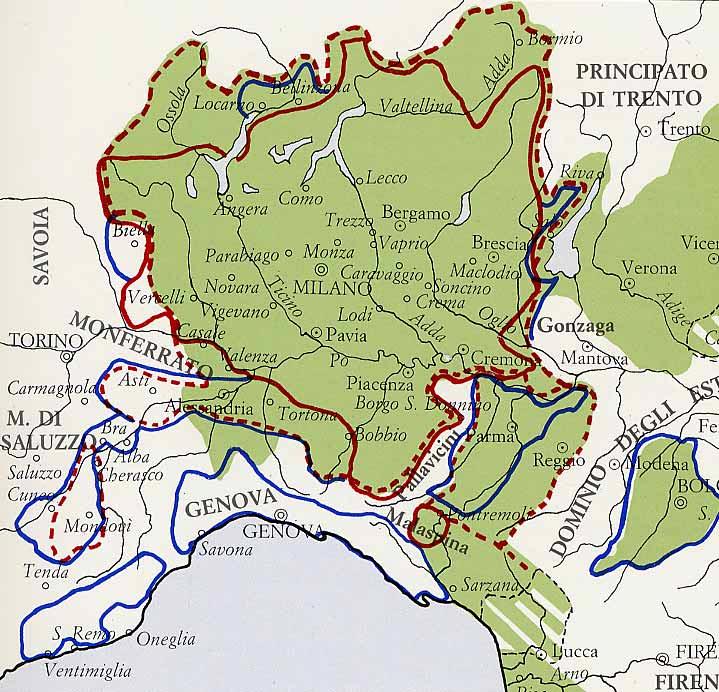 Evoluzione della moneta dei Paleologo in Monferrato La vicinanza con lo Stato di Milano Estensione del dominio visconteo (sec.