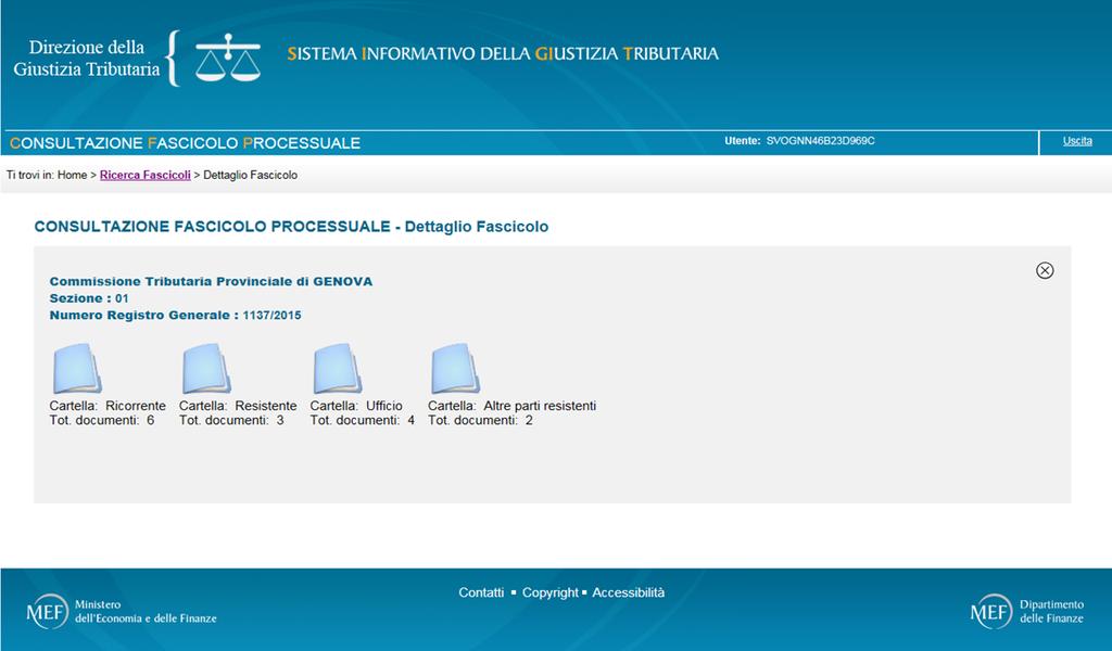 Percorsi Fascicolo informatico Con la ricezione del ricorso/appello andata a buon fine e l iscrizione della causa a ruolo, il