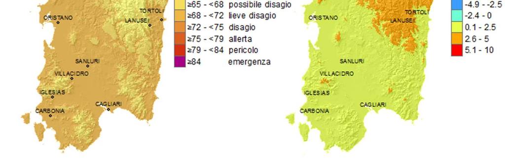 1 - Il numero esiguo di dati utilizzati per le elaborazioni è legato alla transizione delle procedure dovuta alla realizzazione della nuova rete di monitoraggio meteorologico che sarà completata