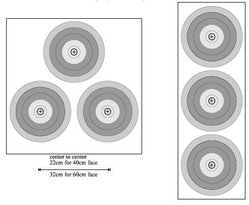 LIBRO 3 Visuale tripla verticale da 40 cm Si dovranno utilizzare esclusivamente visuali per Tiro alla Targa al Chiuso prodotte da fabbricanti autorizzati dalla FITA.