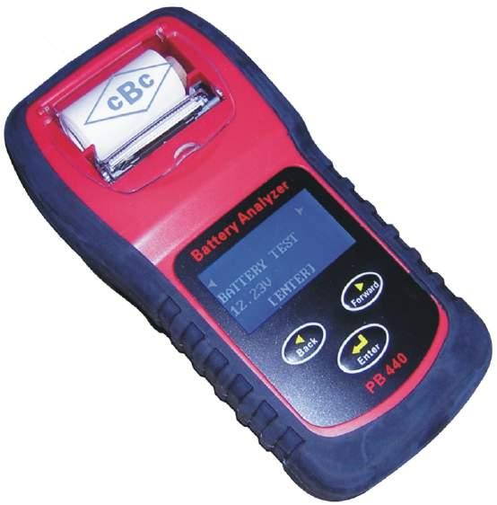 Battery tester Battery tester PB Serie PB Series PB 440 12/24 Strumento con display grafico LCD, retro illuminato con regolazione dell intesità luminosa.