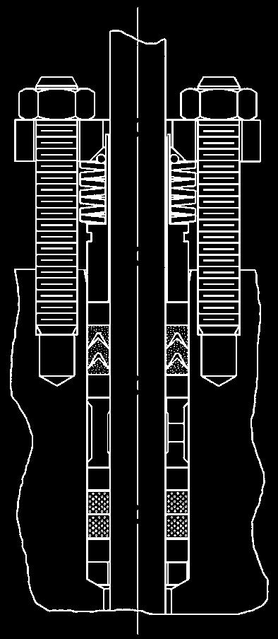 Sistema tipico di baderna ENVIRO-SEAL con baderna in grafite ULF DADO (RIF. 200) DADO ESAGONALE (RIF. 22) FLANGIA DEL PREMISTOPPA (RIF. 20) ANELLO DI GUARNIZIONE (RIF. 209) ANELLO DI GUARNIZIONE (RIF.