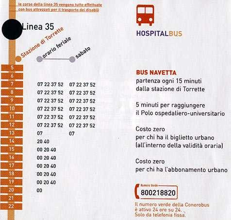 COME RAGGIUNGERE IL PRESIDIO OSPEDALIERO DI TORRETTE Per chi arriva in treno All uscita della Stazione ferroviaria prendere l autobus 30 che conduce direttamente al piazzale dell Ospedale.