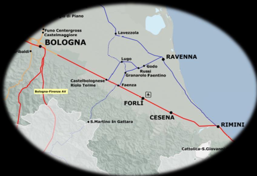 Rimini Imola: potenziamento del binario 1 tr con possibilità di utilizzo da tutte le direzioni; attrezzaggio 4 binario per i treni viaggiatori Nuovi marciapiedi a standard H55 a Imola,