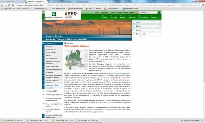 Dove scaricare la RER sito della DG Ambiente, Energia e Sviluppo sostenibile http://www.reti.regione.lombardia.