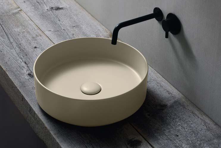 lavabo Minimo tondo/minimo round washbasin ø25 x 11,5 h MILAT lavabo Shui Comfort tondo/shui Comfort round washbasin ø40