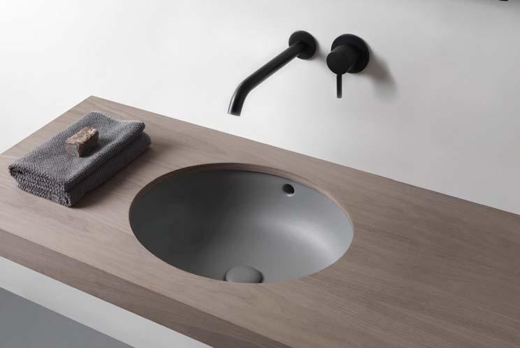 56 57 lavabo Enjoy sottopiano ovale Enjoy undercounter oval washbasin finitura / finish Brina modelli disponibili / available models ENJOY collection finiture / finishes lavabo Enjoy sottopiano tondo