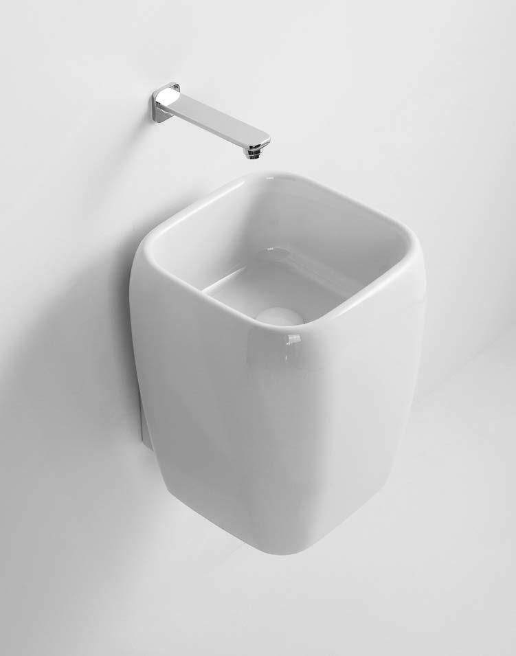 pedestal washbasin wall-hung installation 36 x 39 x 45h - SHLAS finitura / finish Bianco /