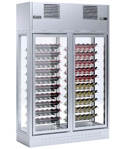 Sistema di refrigerazione ventilata efficiente per ottenere una temperatura uniforme al suo interno La temperatura varia dai 5 C ai 18 C Unità di condensazione remota è disponibile come opzione.