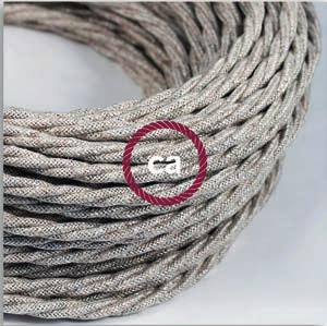 Twisted textile covered cable, flexible, double insulation (with transparent extra cover).