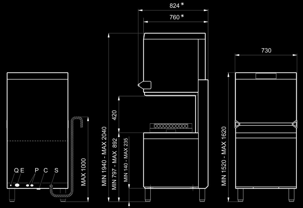 Disegno tecnico n.4 CAPOTE - cesto 500x500mm Disegno tecnico n.