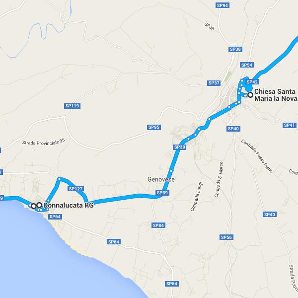 Prendi Strada Provinciale 119/SP119 in direzione di SP127 2 min (1,2 km) 94. Procedi in direzione sudest da Via Regina Margherita/SP119 verso Via Doberdò 95. Svolta a sinistra e prendi Via Bari 96.