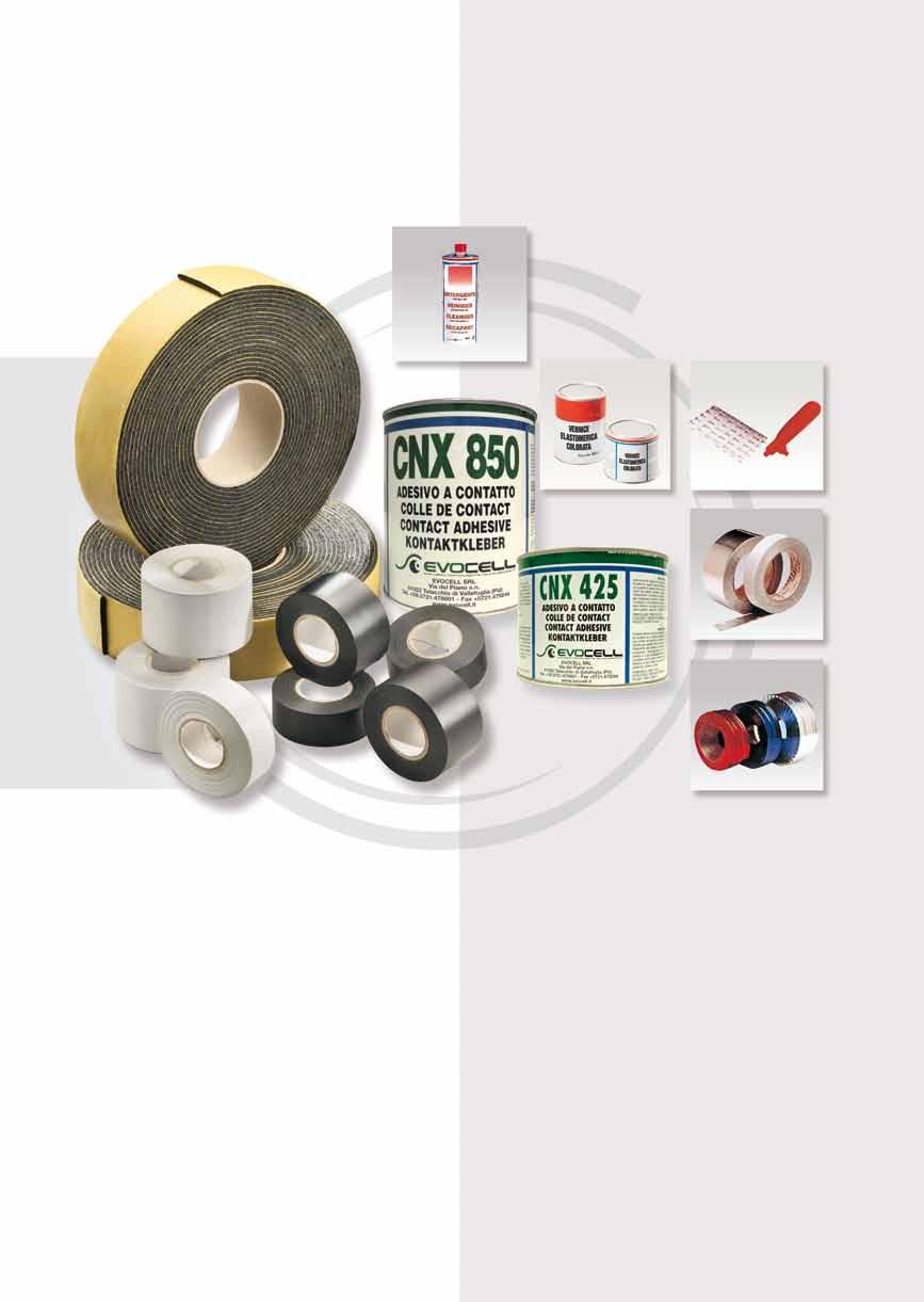 ITFLEX ACCESSORI Fasce elastomeriche adesive Nastri isolanti adesivi in PE e PVC Nastri isolanti adesivi in alluminio
