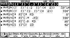 ricaviamo cos( α ) = a b a b, arccos a b α= a b La TI-92 mette a disposizione il comando dotp per il prodotto scalare di due vettori, e il comando norm per il modulo (la norma) di un vettore.