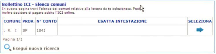 Figura 12 Ricerca/inserimento pagamento ICI Premendo il tasto Disposizione si accede alla pagina di ricerca del