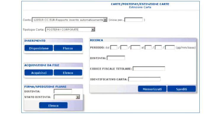 15.1.6 Richiesta estinzione carte La funzione consente all azienda di richiedere l estinzione della carta, con il riaccredito automatico delle somme sul conto dell azienda, ed è prevista solo per