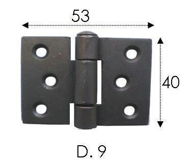 14 4 1,779  1,8 mm fori ø 4mm Cerniera piana