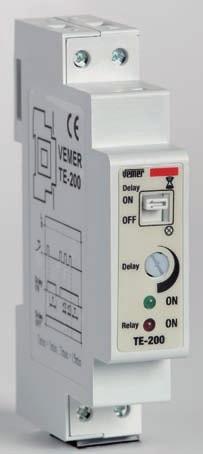 Inseritori luci scale TE 200 1 Comando manuale 2 Impostazione ritardo 3 Led di segnalazione 1 Alimentazione: 230 V - 50/60 Hz Utilizzabile in impianti a 3 e 4 fili Led di segnalazione Presenza di