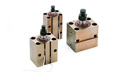 CARATTERISTICHE TECNICHE SERIE CB CORSA BREVE COMPATTO CON SENSORI MAGNETICI REGOLABILI Alesaggio mm 25 32 40 50 63 80 100 Bocchette olio gas 1/4 1/4 1/4 1/4 3/8 1/2 1/2 Diametro stelo mm 18 22 22 28