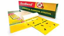 SPECIALE MOSCHE TRAPPOLE ECOBAND STRISCE BIADESIVE ATTRATTIVE PER MOSCHE COMPOSIZIONE: STRISCIA BIADESIVA PROGETTO MOSCHE PARTICOLARMENTE EFFICACE ED ECOLOGICO FACILE DA POSIZIONARE ADERISCE A TUTTE