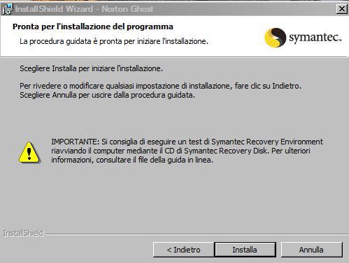 4 Pronta per l installazione del programma (la procedura