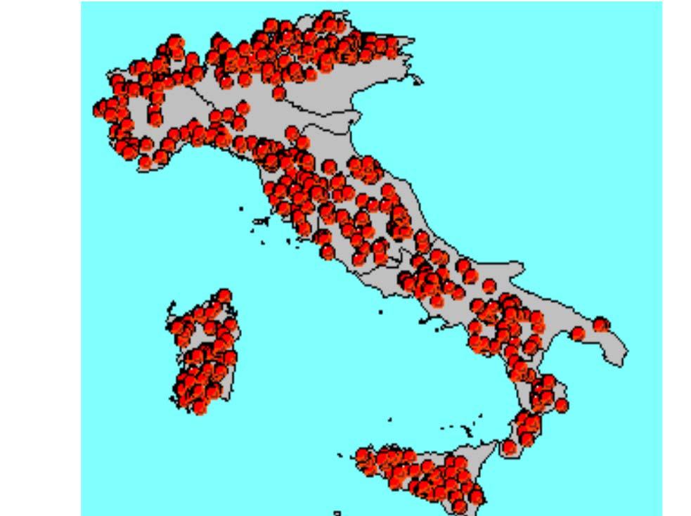 LE DIGHE IN ITALIA Sono 539 le dighe in esercizio di competenza della D.G. Dighe 75 % collaudate 25 % in invaso sperimentale N.