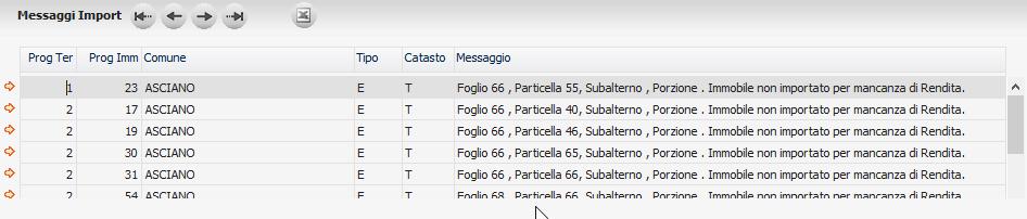 P a g i n a 16 In sede di import vengono effettuati una serie di controlli di congruità del dato catastale rispetto alle regole fiscali: - Rendita Catastale.